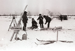 Разметка первых улиц Нового Уренгоя. 1970-е годы.
